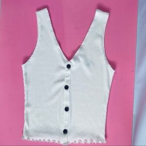 Caution to the Wind Cream Sleeveless Top Size L